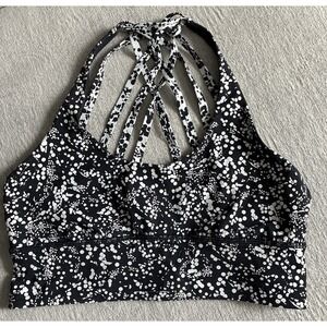 Lululemon Free To Be Moved Size 8 Bra Chirasu Black/Chirakasu Alpine White EUC